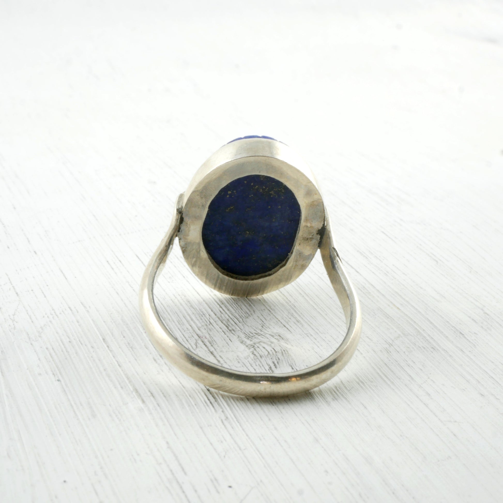 Bague mauvais œil en Lapis lazuli et Argent 925 Thalisman arrière
