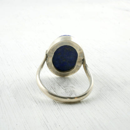 Bague mauvais œil en Lapis lazuli et Argent 925 Thalisman arrière