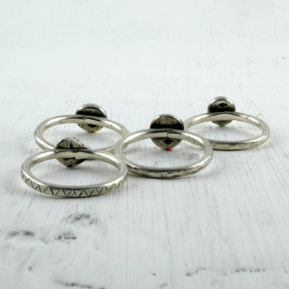 BAGUES CHRYSOPEE - Multi bague, Or, Argent, Cuivre & Grenat Thalisman 