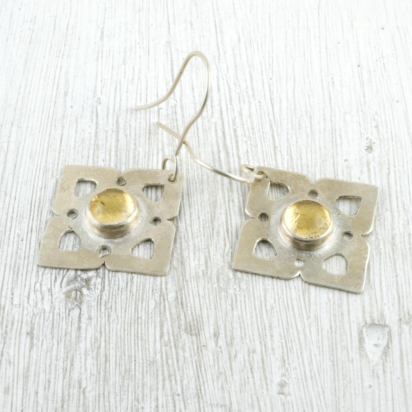 BOUCLES D'OREILLLES EOS - Argent 925, Cristal & Feuille d'Or Boucles d'oreilles Thalisman 
