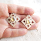 BOUCLES D'OREILLLES EOS - Argent 925, Cristal & Feuille d'Or Boucles d'oreilles Thalisman 