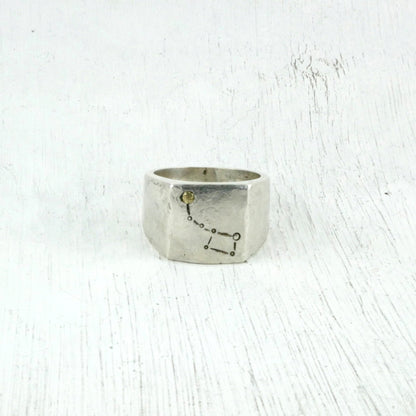 chevalière en argent constellation