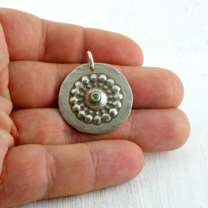 PENDENTIF AIGIS - Argent 925 & Emeraude Thalisman 