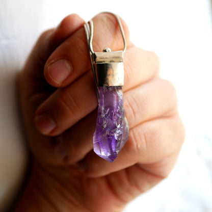 PENDENTIF ALTAÏ : Argent & Améthyste Thalisman 
