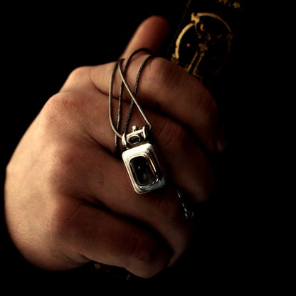 PENDENTIF RELIQUAIRE - Argent 925 & Cristal de Roche Thalisman 